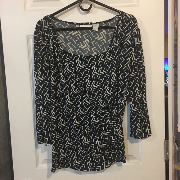 Worthington stretch mock wrap top - Picture 1 of 3